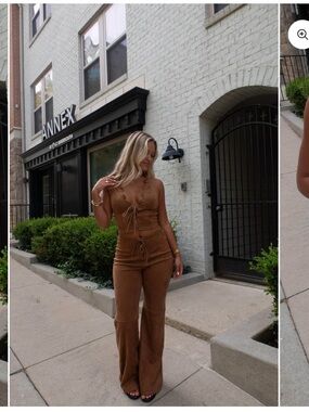 Camel Suede Set. Pants and Top.